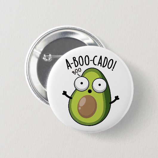 A-boo-cado Funny Avocado Scare Puns Button (Vorne & Hinten)