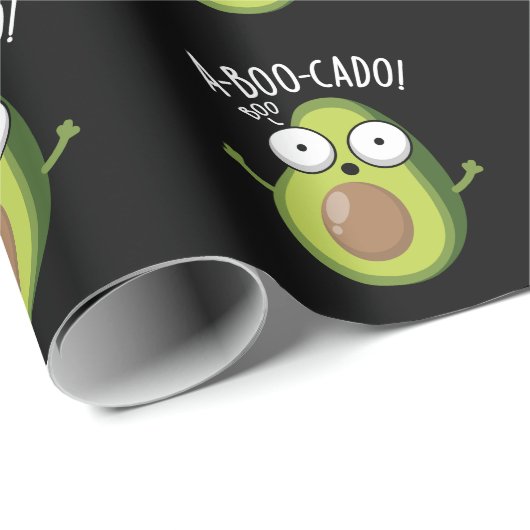 A-boo-cado Funny Avocado Scare Puns Dark BG Geschenkpapier (Rolleneckpunkt)