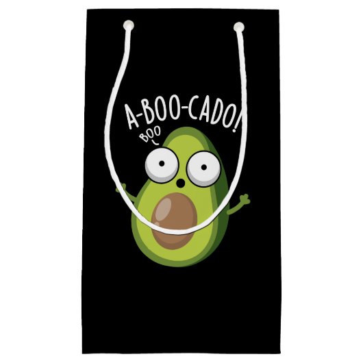 A-boo-cado Funny Avocado Scare Puns Dark BG Kleine Geschenktüte (Vorderseite)