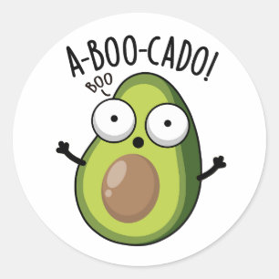 A-boo-cado Lustige Avocado-Schreck-Wortspiele Runder Aufkleber