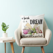 A Book Is a Dream Pillow | Square Throw Cushion Kissen (Stuhl )