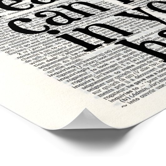 a book is a dream you hold in your hands poster (Ecke)