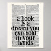 a book is a dream you hold in your hands poster (Vorne)