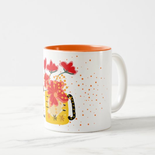 A bouquet flowers Two-Tone coffee mug Zweifarbige Tasse (VorderseiteRechts)