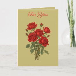 A Bouquet Of Red Roses Vector Art Illustration Karte
