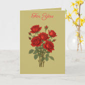 A Bouquet Of Red Roses Vector Art Illustration Karte (Gelbe Blume)