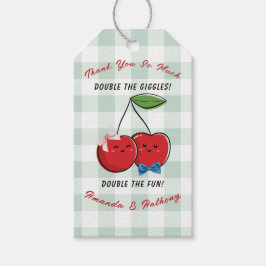 A Boy and Girl Twins Baby Shower  Geschenkanhänger