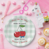 A Boy and Girl Twins Baby Shower Pappteller (Party)