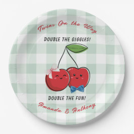 A Boy and Girl Twins Baby Shower Pappteller