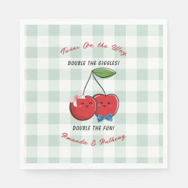 A Boy and Girl Twins Baby Shower  Serviette