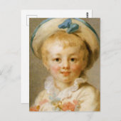 "A Boy as Pierrot" von Jean-Honore Fragonard Postkarte (Vorne/Hinten)