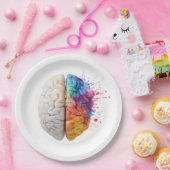 A brain divided between logical and creative sides pappteller (Party)