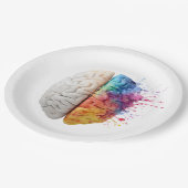 A brain divided between logical and creative sides pappteller (Schrägansicht)