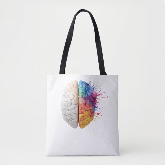 A brain divided between logical and creative sides tasche (Vorderseite)