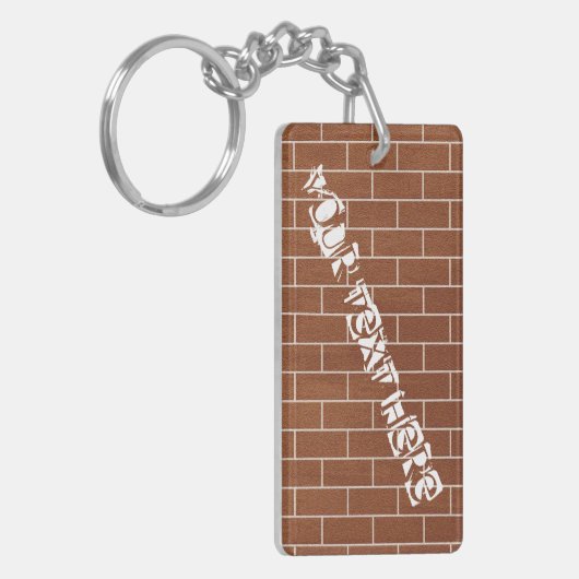 A Brick Wall Keychain - Your Text  Schlüsselanhänger (Vorderseite links)