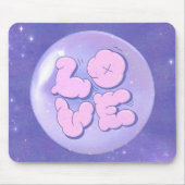 A Bright Bold mouse pad with a purple love design Mousepad (Vorne)