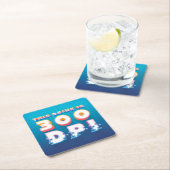 A bright, retro-digital coaster rechteckiger pappuntersetzer (Vor Ort)