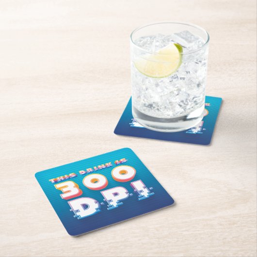 A bright, retro-digital coaster rechteckiger pappuntersetzer (Vor Ort)