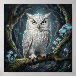 A brilliant white owl poster