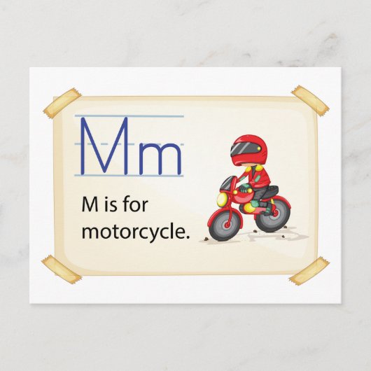 A Buchstabe M für Motorräder Postkarte (Vorderseite)