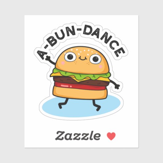 A-bun-dance Funny Dancing Burger Pun Aufkleber (Blatt)