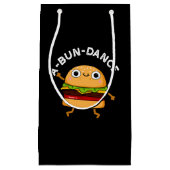 A-bun-dance Funny Dancing Burger Pun Dark BG Kleine Geschenktüte (Vorderseite)