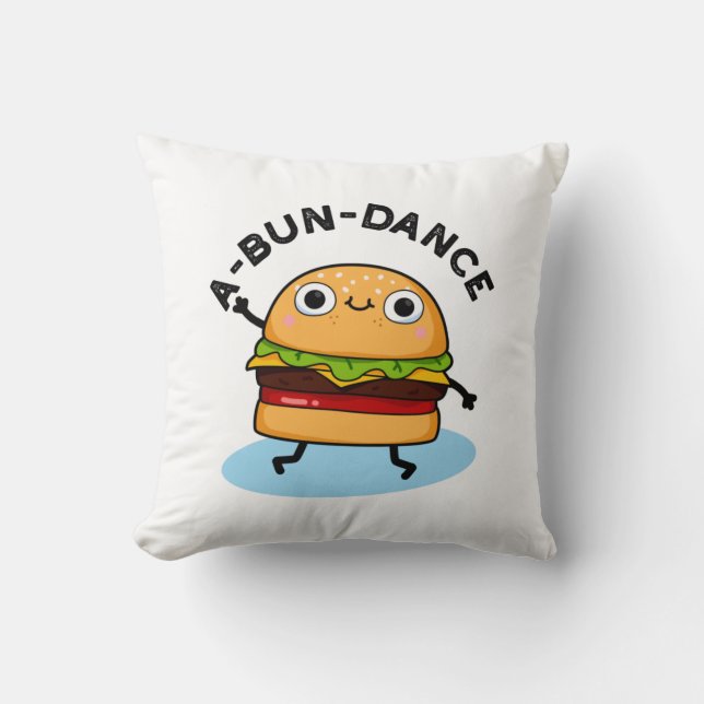 A-bun-dance Funny Dancing Burger Pun Kissen (Vorderseite)