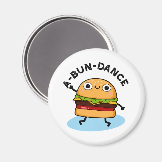 A-bun-dance Funny Dancing Burger Pun Magnet (Vorderseite/Rückseite)