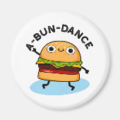 A-bun-dance Funny Dancing Burger Pun Magnet (Vorne)
