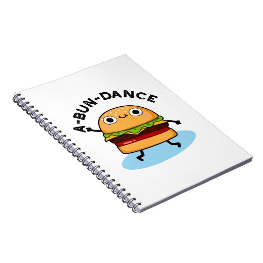 A-bun-dance Funny Dancing Burger Pun Notizblock (Rechte Seite)