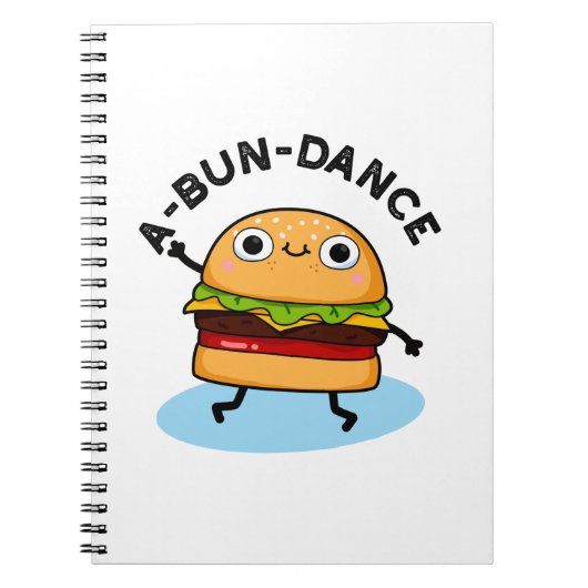 A-bun-dance Funny Dancing Burger Pun Notizblock (Vorderseite)