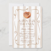 A Bun in the Oven Cinnamon Roll Theme Baby Shower Einladung (Vorderseite)