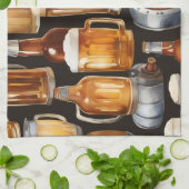 A Bunch of Beer kegs and Glasses  Geschirrtuch (Gefaltet)