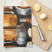 A Bunch of Beer kegs and Glasses  Geschirrtuch (Viertel Falte)