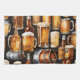 A Bunch of Beer kegs and Glasses  Geschirrtuch
