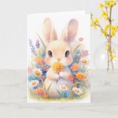 A Bunny Bouquet Karte (Gelbe Blume)