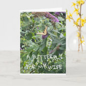 A **BUTTERFLY** FÜR MEINE **EHEFRAU** GEBURTSTAG KARTE (Gelbe Blume)