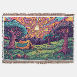 A camping design throw blanket decke