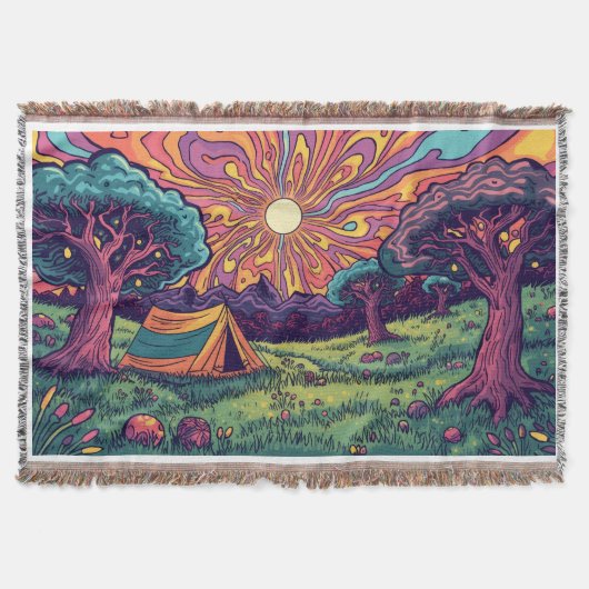 A camping design throw blanket decke (Vorderseite)