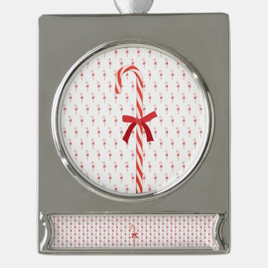 A Candy Cane Banner-Ornament Silber (Vorderseite)