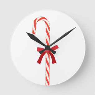 A Candy Cane Runde Wanduhr
