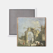 A Capriccio - Ruinen, 18. Jahrhundert Magnet (Vorderseite/Rückseite)