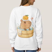 A capybara is taking a bath in a Japanese bath. Th Sweatshirt (Rückseite)