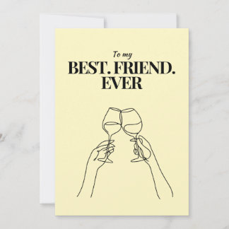 A card in soft yellow for best friends ever feiertagskarte