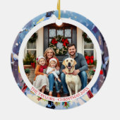 A Cardinal Christmas Photo Template Personalized Keramik Ornament (Hinten)