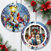 A Cardinal Christmas Photo Template Personalized Ornament Aus Metall
