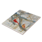 A Cardinal Couple Perched in the Snow Fliese (Seite)
