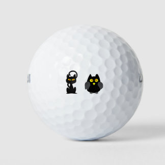 A Cat and An Owl Golfball
