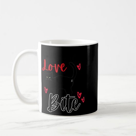 A Cat Bite Means Love, Kitty Valentines Kaffeetasse (Links)