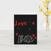 A Cat Bite Means Love, Kitty Valentines Karte (Gelbe Blume)